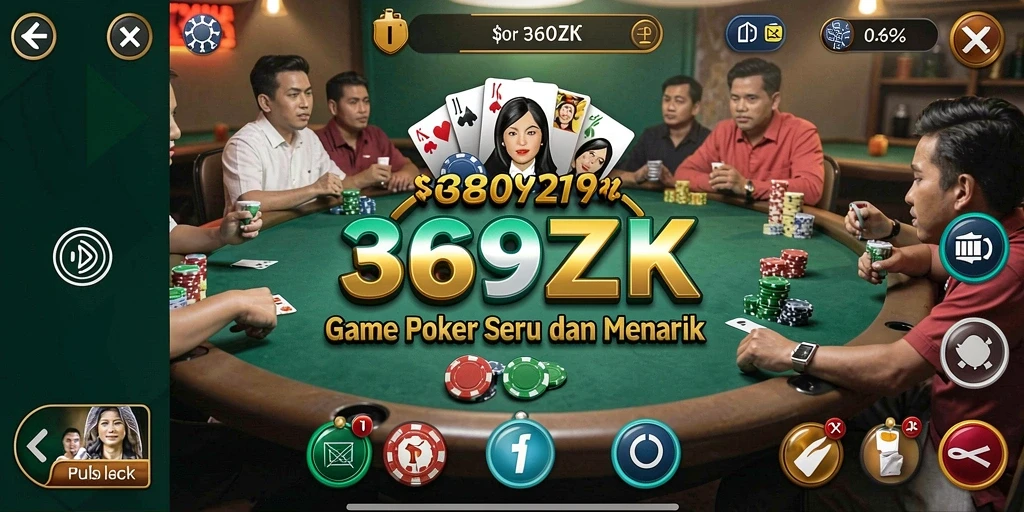 Tampilan gameplay Poker yang menarik di 369ZK.