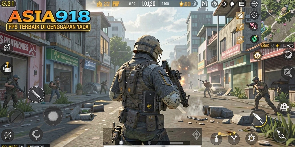 Screenshot gameplay ASIA918 dengan aksi tembak-menembak mendebarkan.