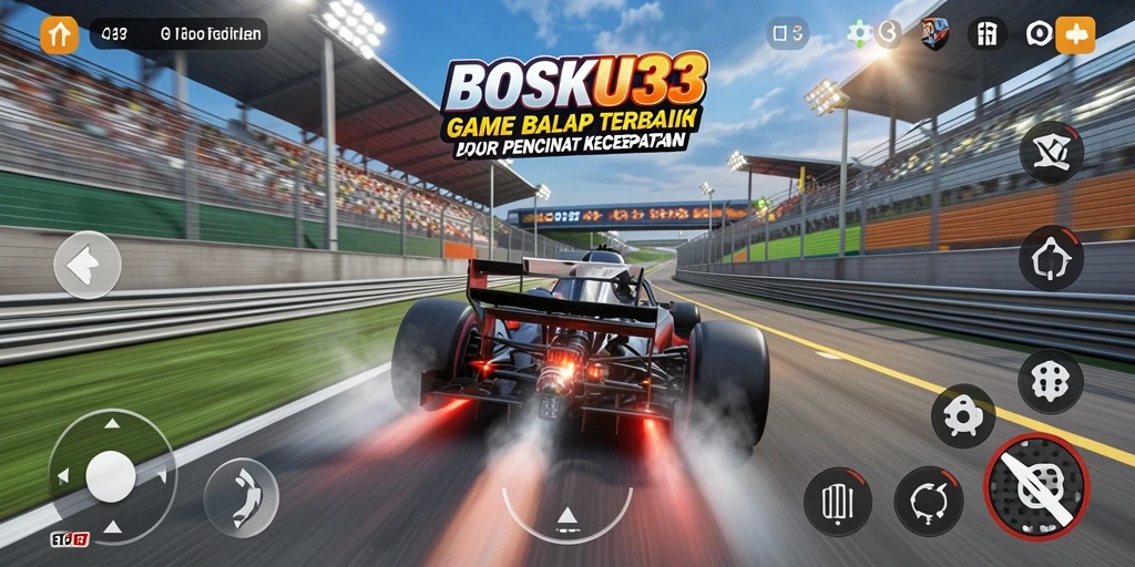 Tampilan gameplay balapan yang seru dan menegangkan di BOSKU33.