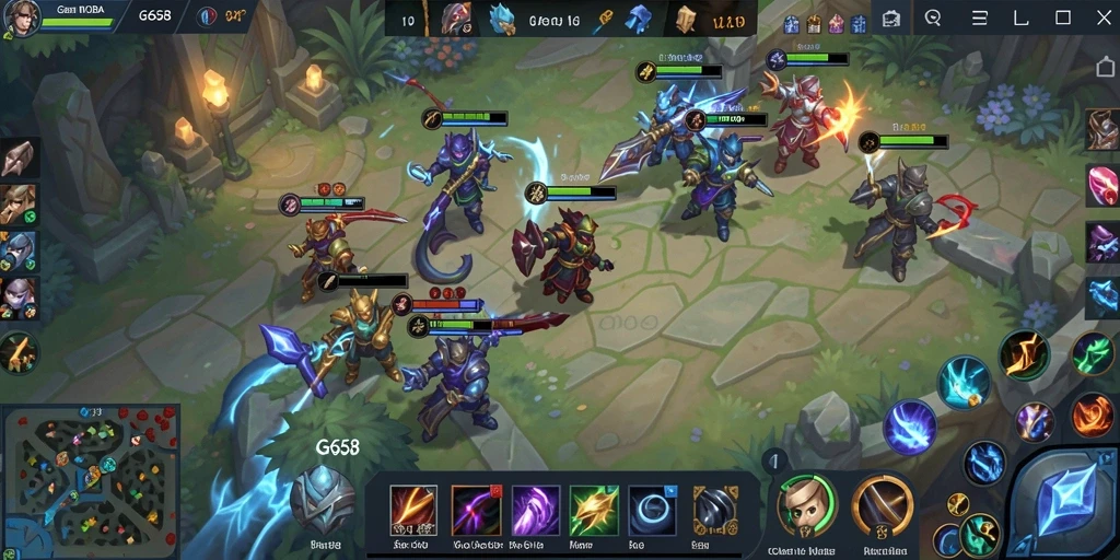 Tampilan gameplay G668 yang menarik dan seru dalam pertempuran MOBA.