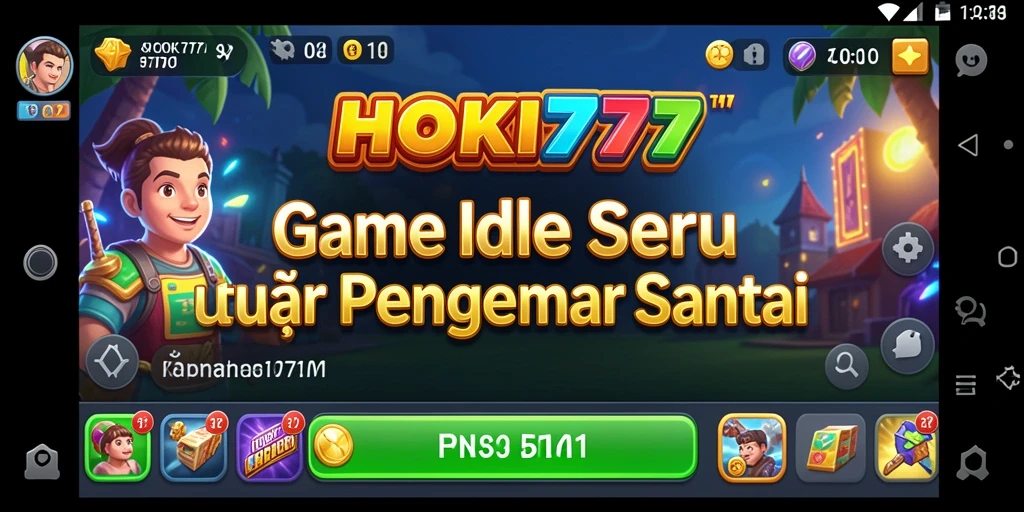 Screenshot gameplay HOKI777 menampilkan karakter aktif bersaing dengan gaya Idle.