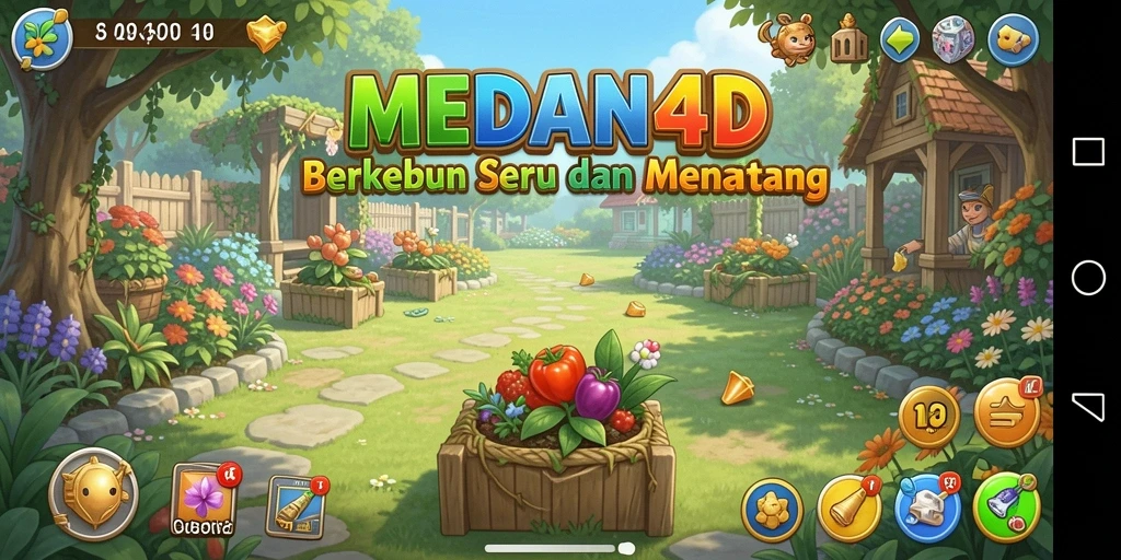 Tampilan mendebarkan dari gameplay berkebun di MEDAN4D.
