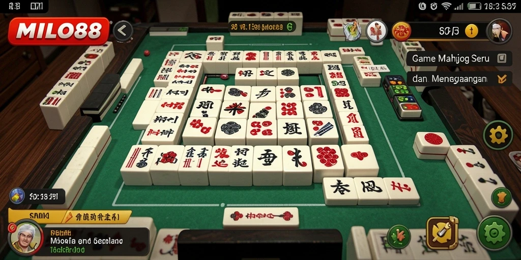 Menampilkan gameplay Mahjong yang mengasyikkan dalam MILO88.
