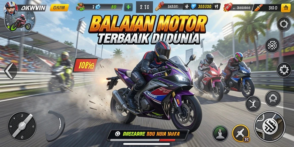 Gameplay seru dan mendebarkan dari balapan motor.