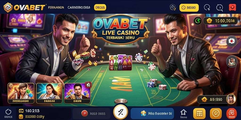 Tampilan menarik dari gameplay Live Casino OVABET dengan dealer profesional.