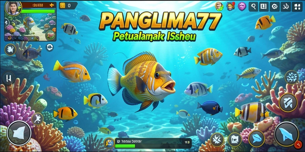 Screenshot gameplay <strong>PANGLIMA77</strong> yang menampilkan aksi menembak ikan.