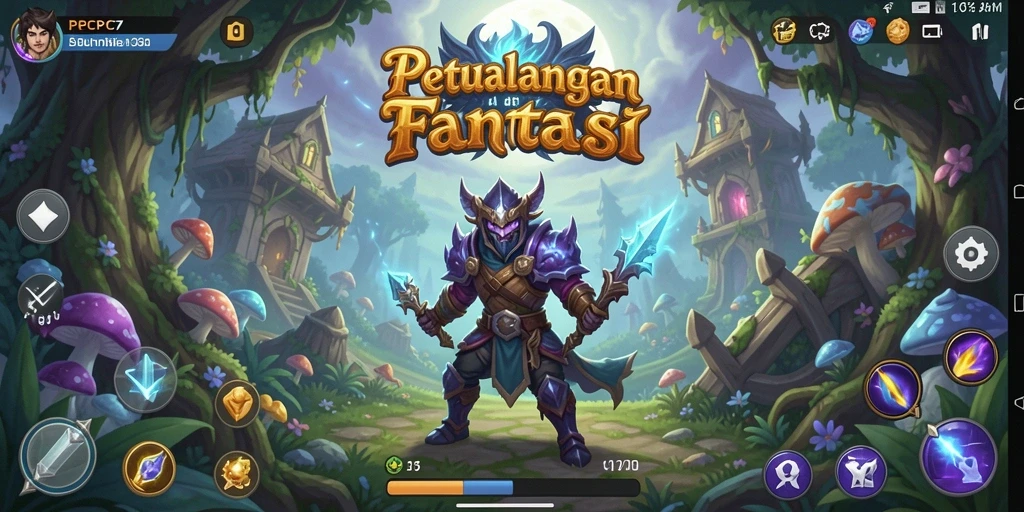Tangkapan layar utama PCPC7 menampilkan aksi seru dalam game petualangan.