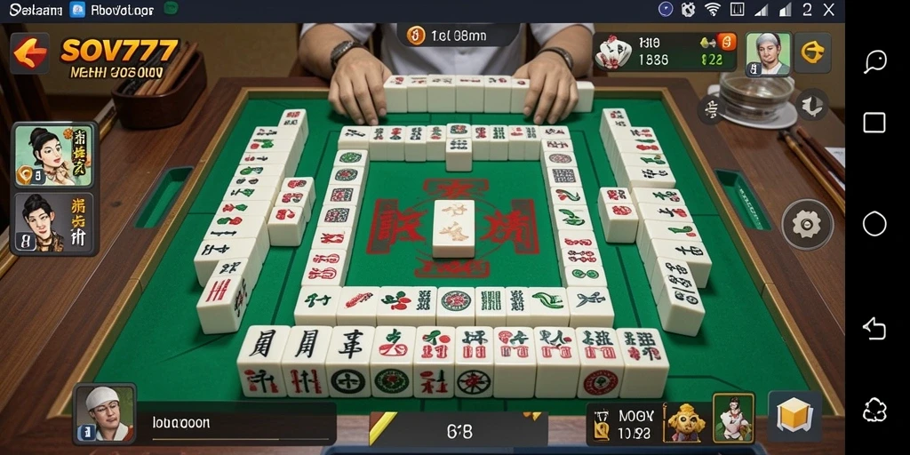 Tampilan menarik dari gameplay Mahjong SOV777 yang mendebarkan.