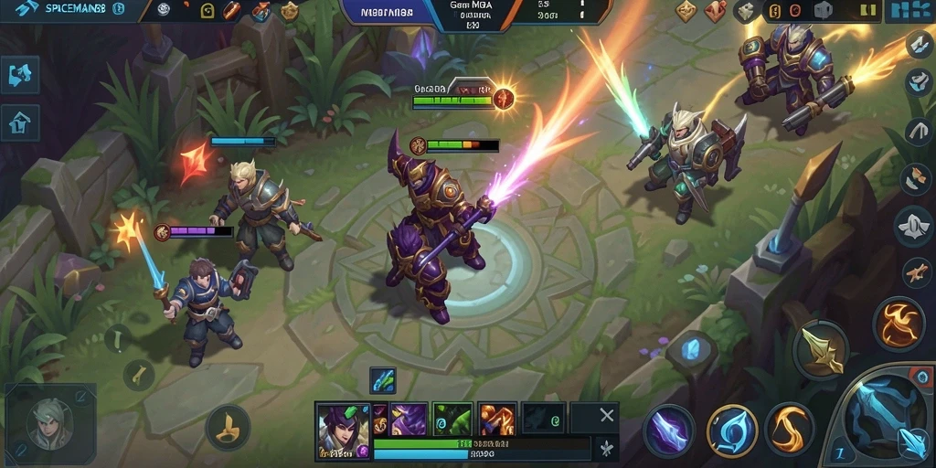 Screenshot SPACEMAN88 dengan gameplay epik MOBA