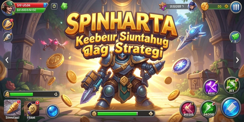 Tampilan menarik gameplay SPINHARTA yang menampilkan misi dan interaksi antar pemain.