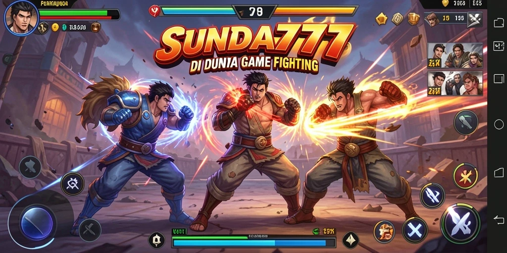 Tampilan gameplay pertarungan yang menegangkan di SUNDA777.