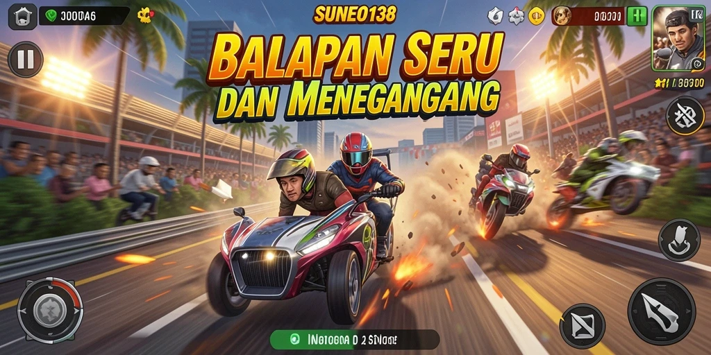 Tampilan gameplay SUNEO138 dengan kecepatan tinggi dan grafik menakjubkan.