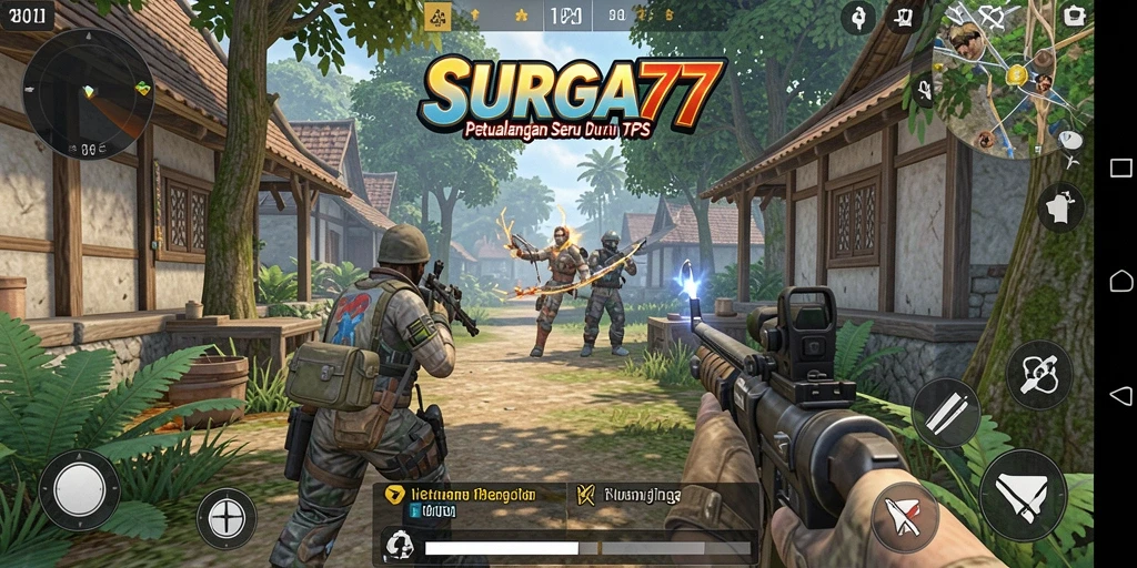 Tangkapan layar menunjukkan aksi intens gameplay TPS.