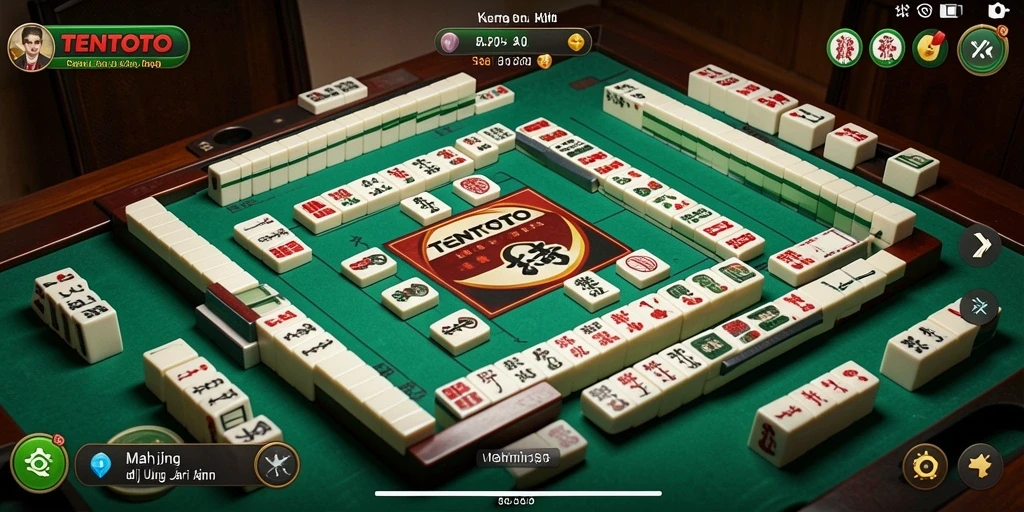 Tangkapan layar gameplay TENTOTO yang menarik dalam permainan Mahjong.
