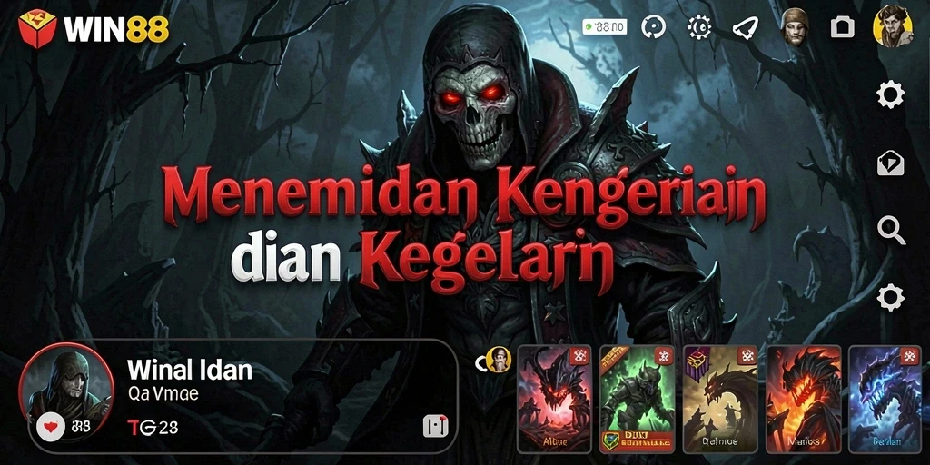 Screenshot gameplay <strong>WIN88</strong> yang menampilkan suasana kegelapan dan ketegangan.