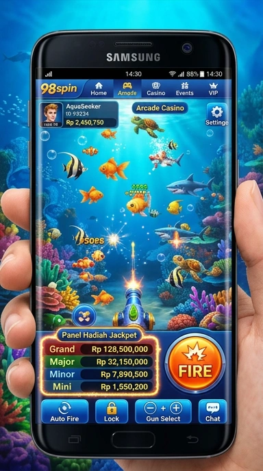 Tampilan antarmuka pengguna 98spin yang intuitif.